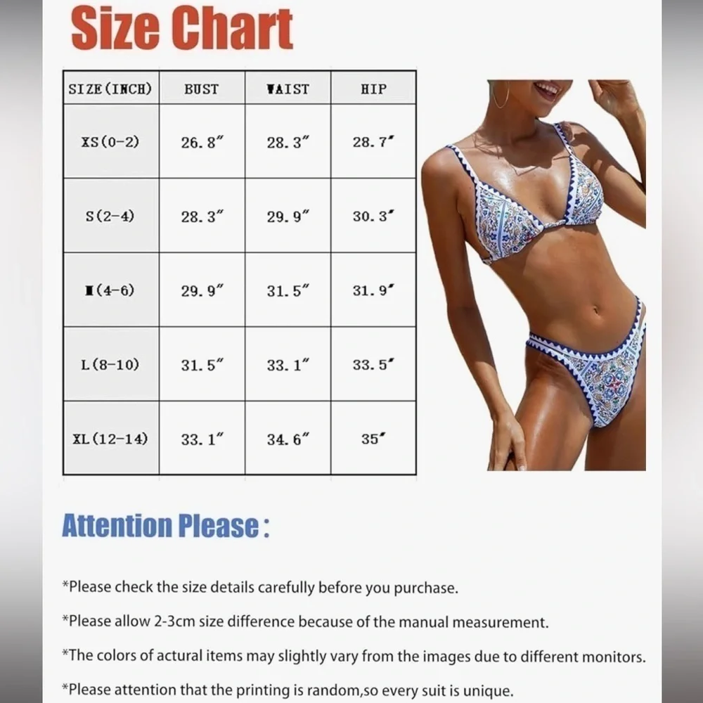 BIKINX Womens Swimsuits Sexy Floral Two Piece Sets Bathing Suit - Picture 3 of 7